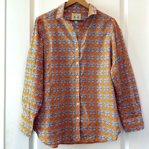 Beach to Bistro button-up butterfly print top by Singrid Olsen